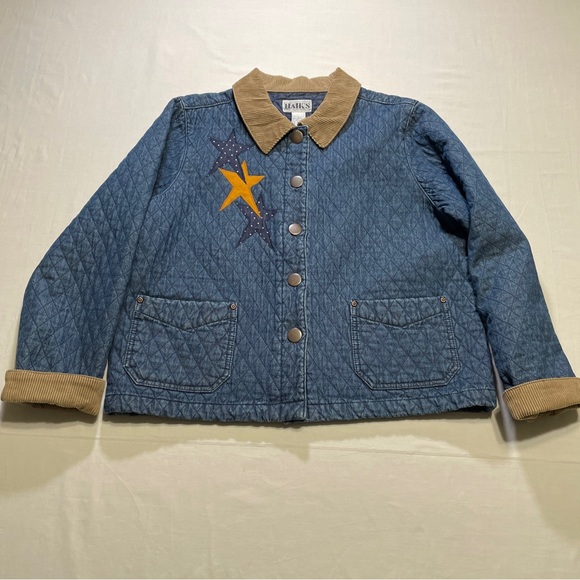 Haik’s Denim Jacket Patriot Themed Women’s Size L quilted pattern. - Picture 2 of 7